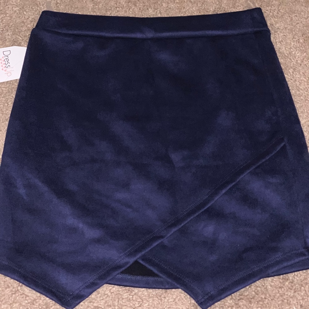 Navy suede skirt